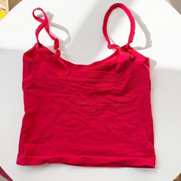 Intimately free people red cropped tank with rose detail - Picture 2 of 5